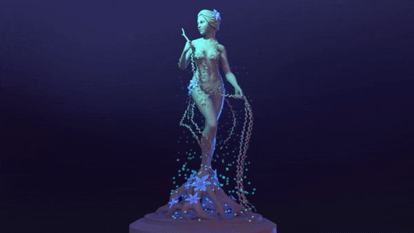 3D animation - Statue