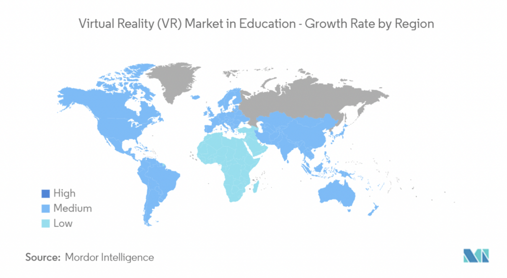 VR in education market world map