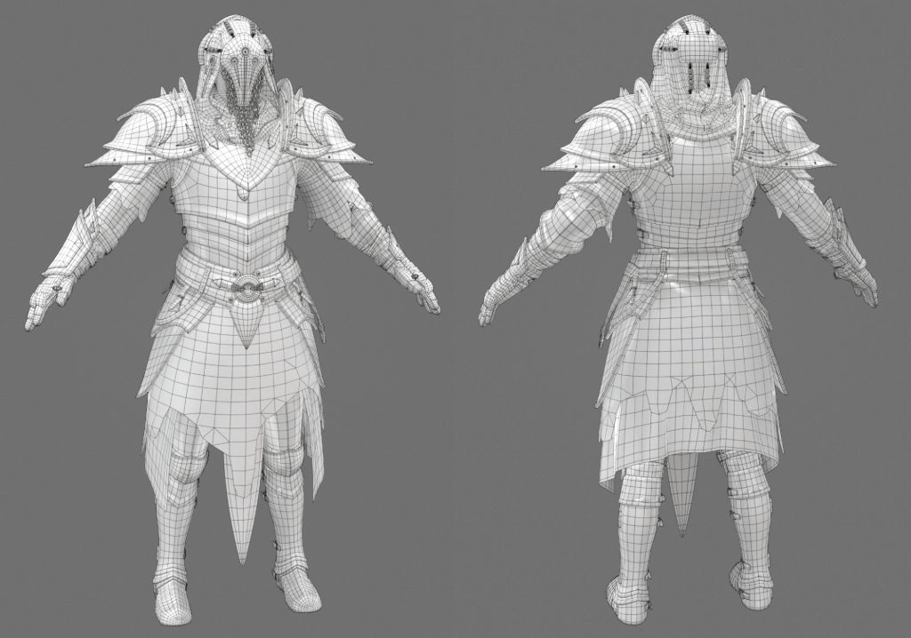 The low-poly version of the character