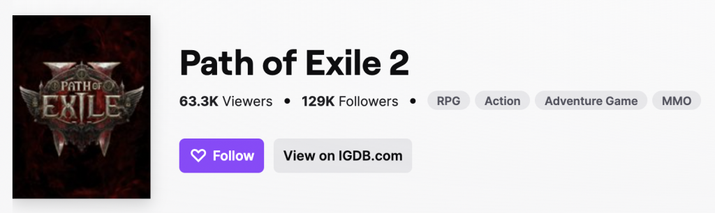 Path of Exile 2 header on Twitch