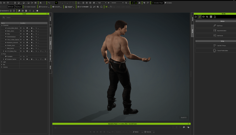 character in graphic editor 3d