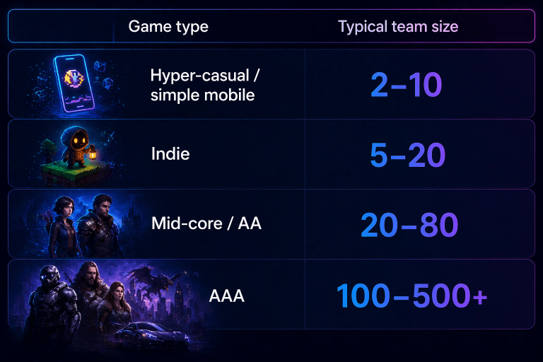 Game Development Team Structure: Team Size and Production