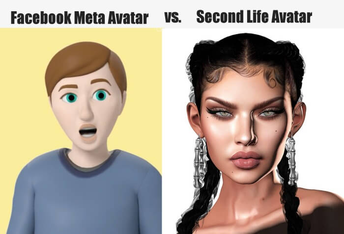 facebook meta avatar vs second life avatar